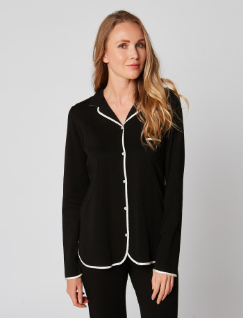 Pyjama boutonné en coton ESSENTIEL H06A Noir