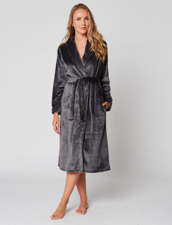 Fur wrap-over dressing gown in ESSENTIEL H60A Vison