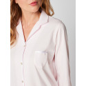 Chemise de nuit boutonnée 100% coton ESSENTIEL E05A rose pâle