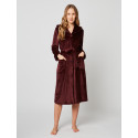 Fur button-down dressing gown in ESSENTIEL H50A Prune 