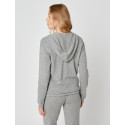 Hooded, zip-front jacket CACHE 002 in grey fleck