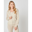 Hooded, zip-front jacket CACHE 002 in camel